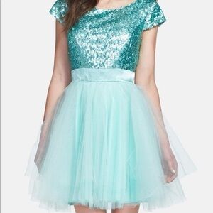 *NWOT* Trixxi Mint Green Sequin & Tulle Tutu Skater Party Dress, Sz 22, NEW
